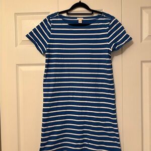 J.Crew Blue and White Striped Shift Dress